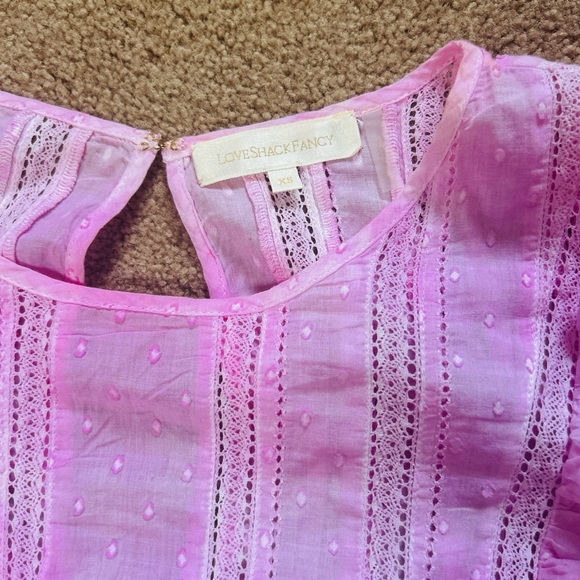 LoveShackFancy Peony Pink Natasha Heritage Mini Dress - Picture 2 of 4